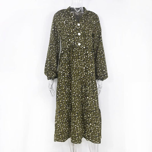 ChiQue | Langärmeliges Kleid mit Leopardenmuster - Fiadora
